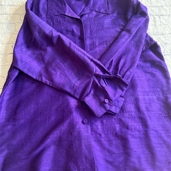NEW YORK CITY BLOUSE CO 100% SILK PURPLE TUNIC LIKE SHIRT BLOUSE SIZE 1X - Picture 8 of 10